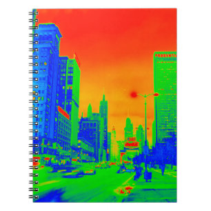 Carnet Chicago Michigan Avenue @ Nuit 1967 Neon Colorful