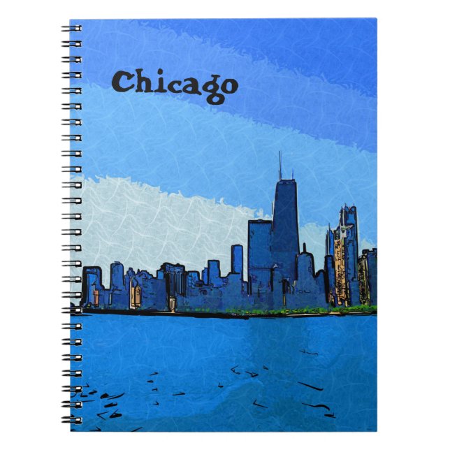 Carnet Chicago Skyline dans Collage Paint (Devant)