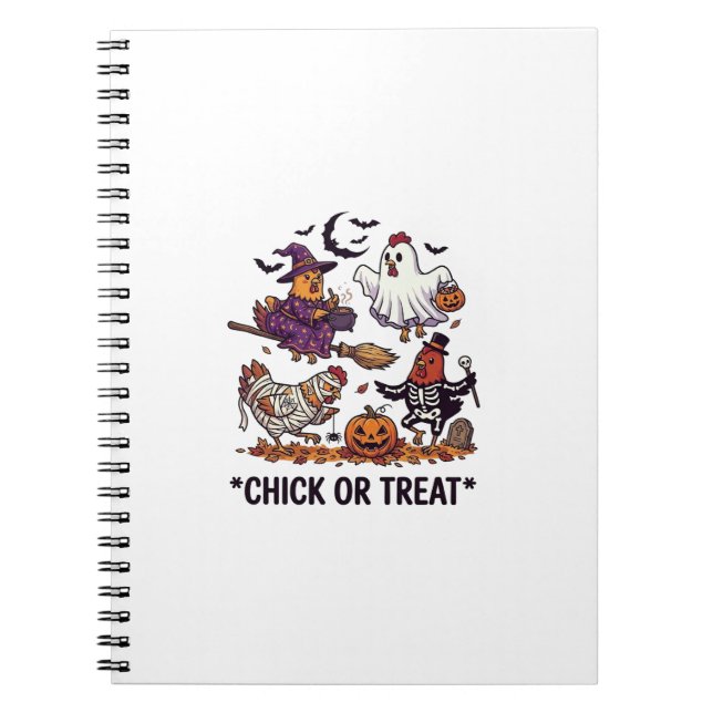 Carnet Chick Or Treat Haloween Poulets Sorcière Fantôme C (Devant)