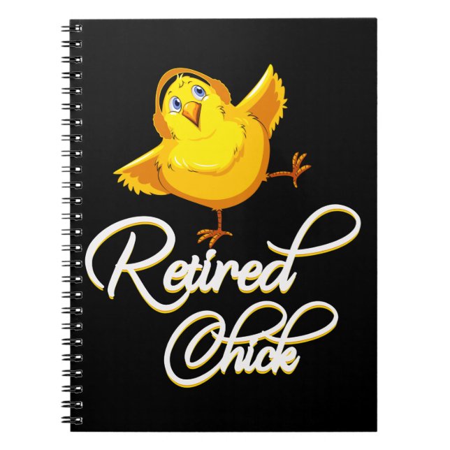 Carnet Chick Retraité Pour La Retraite Fête Poulet Dame (Devant)