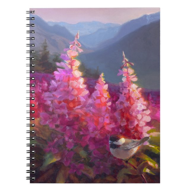 Carnet Chickadee sur les fleurs sauvages d'Alaska avec (Devant)