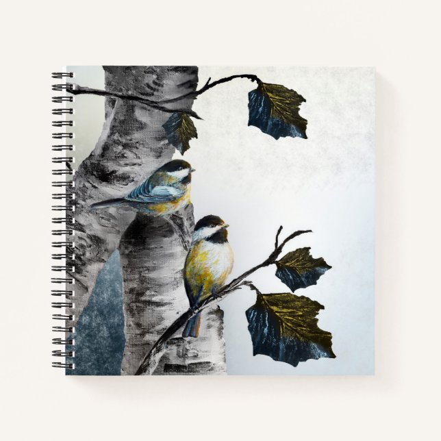 Carnet "Chickadees" [design 2] Multi sizes (Devant)
