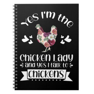 Carnet Chicken Chick Womens Oui Je suis Chicken Lady Chic