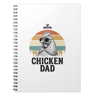 Carnet Chicken Dad Vintage Sunset Funny Chicken Lover Shi