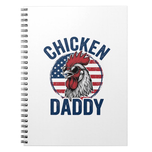 Carnet Chicken Daddy Rooster Vintage Patriotic Shirt Desi (Devant)