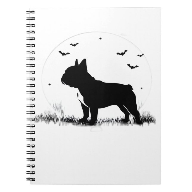 Carnet Chien à Chien à Chien - Halloween Lune Silhouette  (Devant)