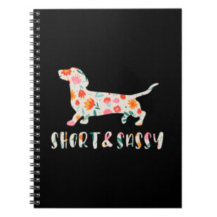 Carnet Chien à fleurs court et sassy Dachshund