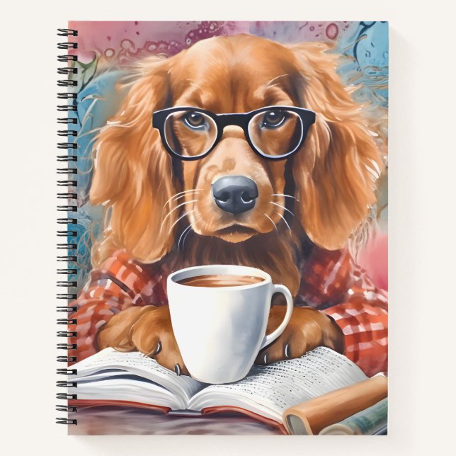 Carnet Chien avec une coupe de chocolat chaud (Devant)