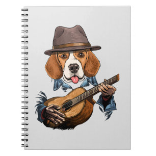 Carnet Chien beagle Jouer Guitare / Beagle drôle