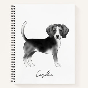Carnet Chien Beagle Mignon En Noir Et Blanc Et Texte Pers