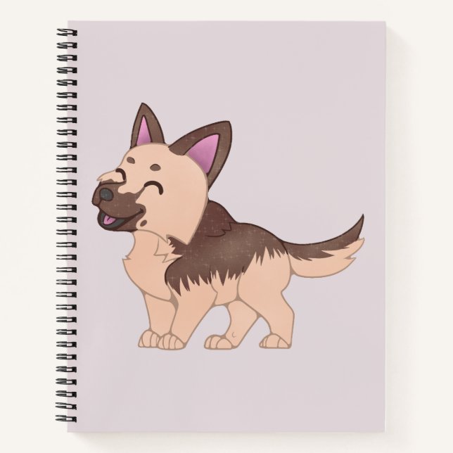 Carnet Chien berger allemand de Kawaii (Devant)