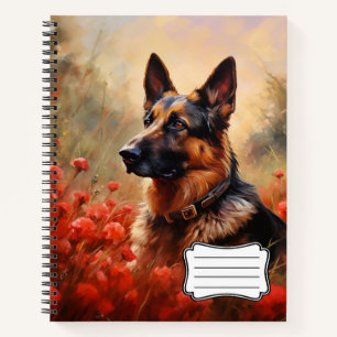Carnet Chien berger allemand en pavot