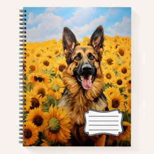 Carnet Chien berger allemand en tournesol