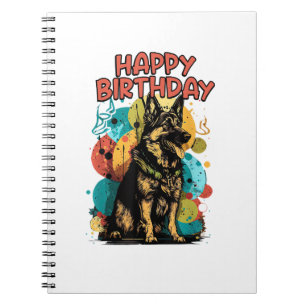 Carnet Chien berger allemand joyeux fête d'anniversaire S