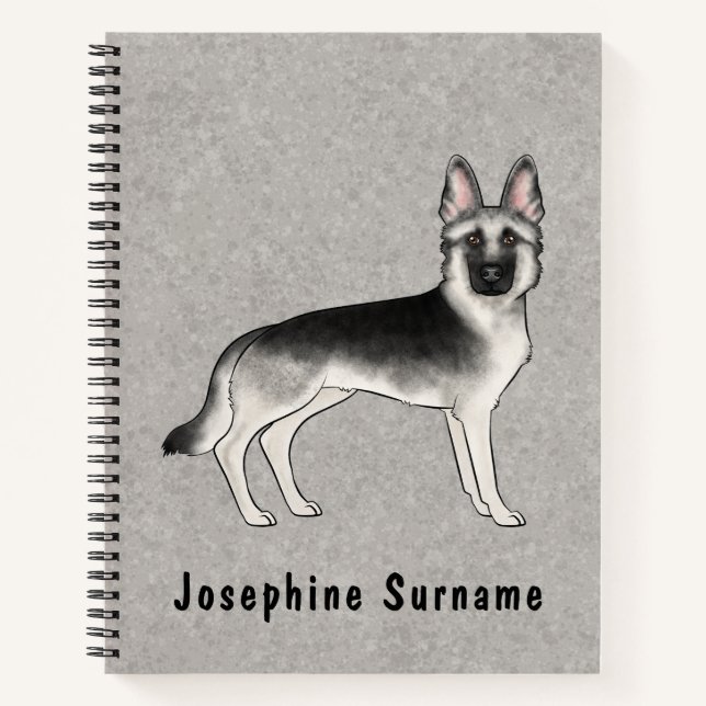 Carnet Chien Berger Allemand Silver Sable et texte person (Devant)