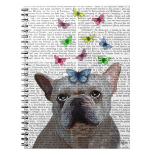 Carnet Chien blanc et papillons