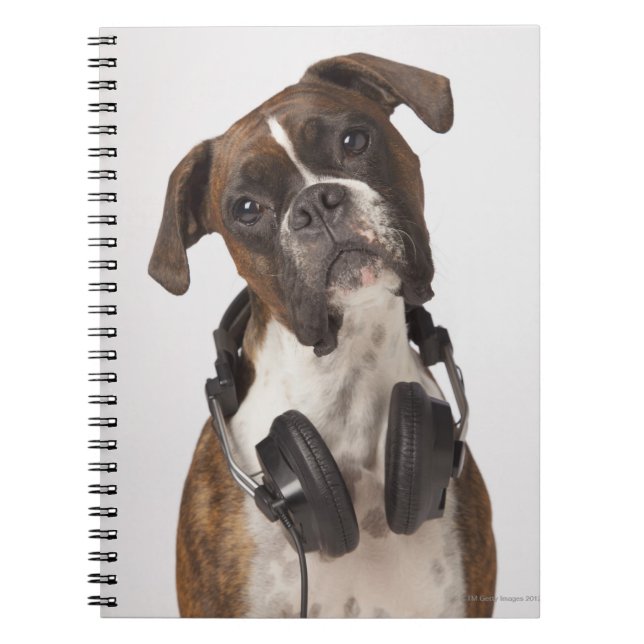 Carnet chien boxer avec casque (Devant)