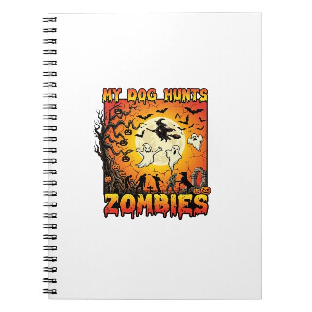 Carnet Chien Chasse Les Zombies Halloween Fantômes Sorciè (Devant)