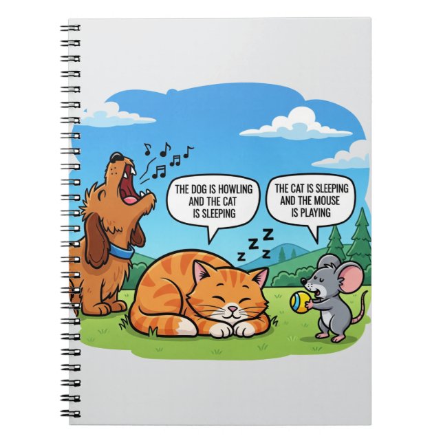 Carnet Chien, chat et souris de dessin animé drôle (Devant)