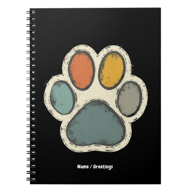 Carnet Chien Chien Chien Empreinte de patte Conception de (Devant)
