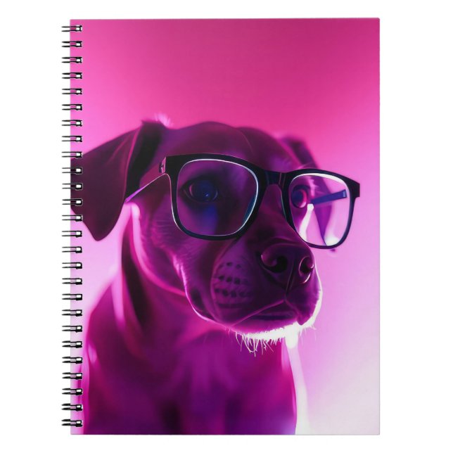 Carnet Chien Cool avec Lunettes de Soleil (Devant)