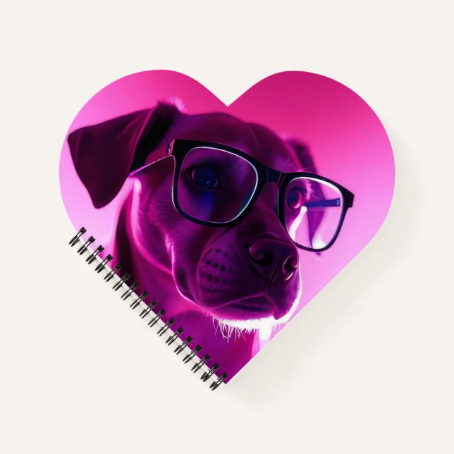 Carnet Chien Cool avec Lunettes de Soleil (Devant)