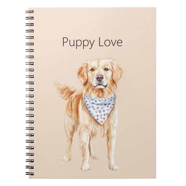 Carnet Chien Crème Amour de Chiot (Devant)