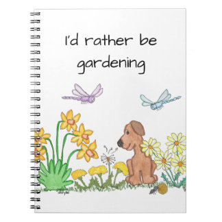 Carnet Chien dans un jardin de fleurs