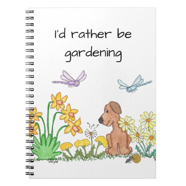 Carnet Chien dans un jardin de fleurs (Devant)