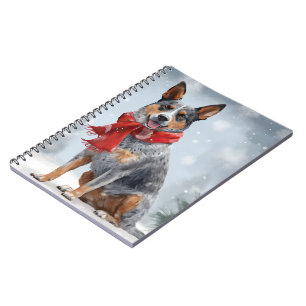 Carnet Chien de bétail australien à Noël de neige