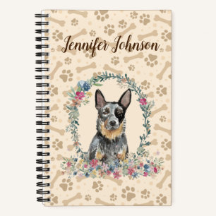 Carnet Chien de bétail australien Empreinte de patte & m