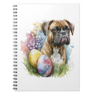 Carnet Chien de boxe joyeux Oeuf de Pâques, Bonne Boxe de