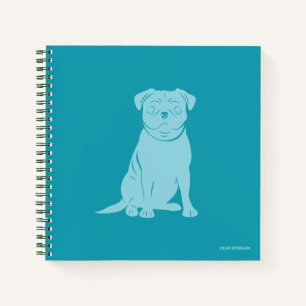 Carnet Chien de Carlin mignon personnalisé