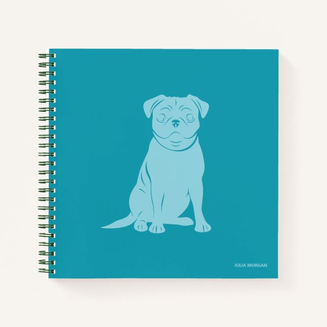 Carnet Chien de Carlin mignon personnalisé (Devant)