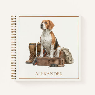Carnet Chien de chasse de style vintage à l'aquarelle