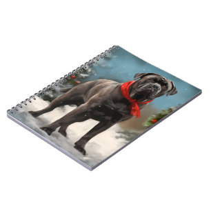 Carnet Chien de Corso en canne à neige Noël