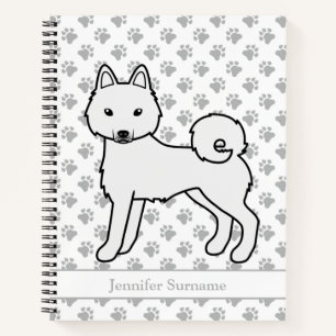 Carnet Chien de dessin animé blanc Alaskan Klee Kai et te
