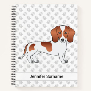 Carnet Chien de dessin animé teckel à poil lisse pied rou