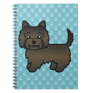 Carnet Chien de dessin animé Terrier Cairn Bringlé foncé