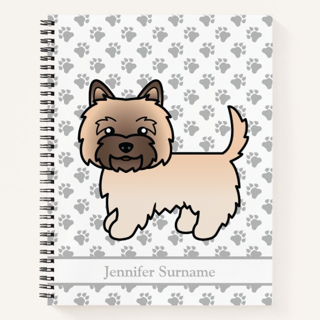 Carnet Chien de dessin animé Wheaten Cairn Terrier & Text (Devant)