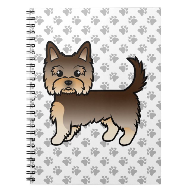 Carnet Chien de dessin animé Yorkshire Terrier au chocola (Devant)