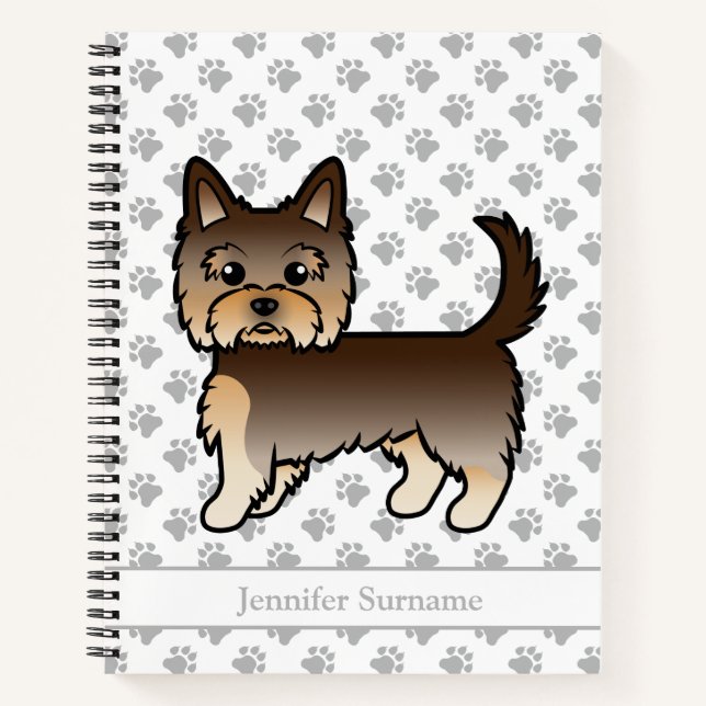 Carnet Chien de dessin animé Yorkshire Terrier au chocola (Devant)