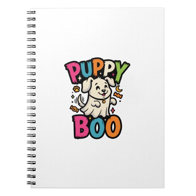 Carnet Chien de Halloween chiot Boo (Devant)