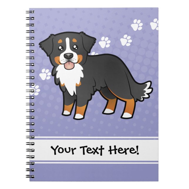 Carnet Chien de montagne bernois de dessin animé (Devant)