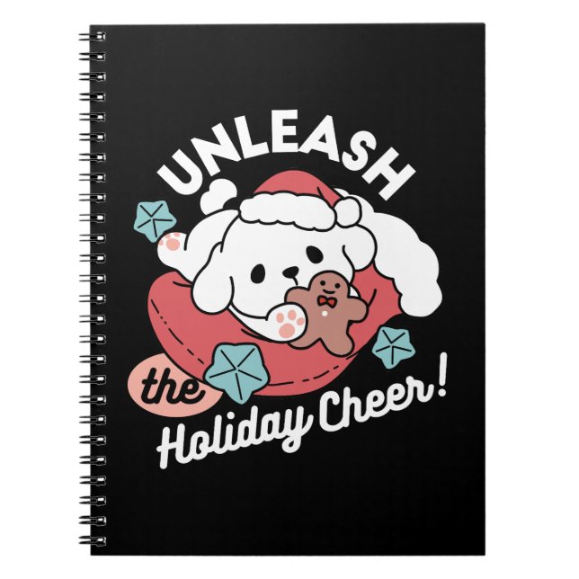 Carnet Chien de Noël à Santa Hat - Jour de Noël pour Anim (Devant)