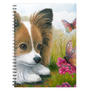 Carnet Chien de Papillon du chien 123 avec des papillons