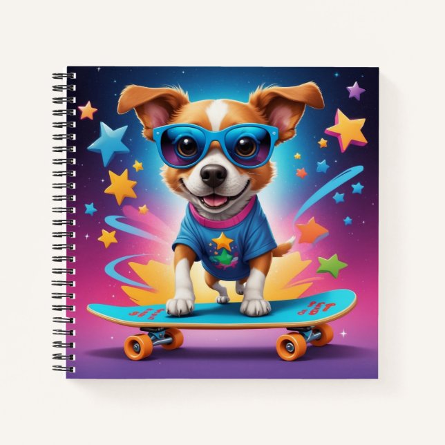 Carnet Chien de patinage cool (Devant)