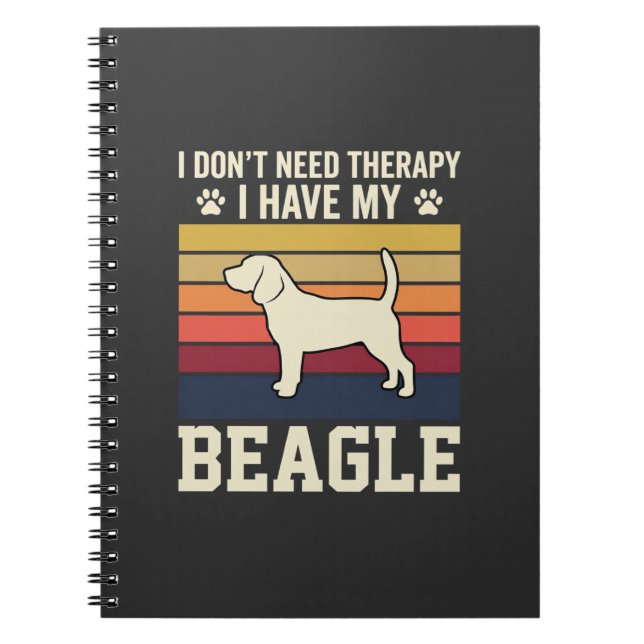 Carnet Chien de thérapie rétro Beagle vintage (Devant)