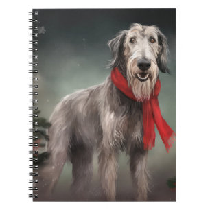 Carnet Chien de Wolfhound à Noël de neige