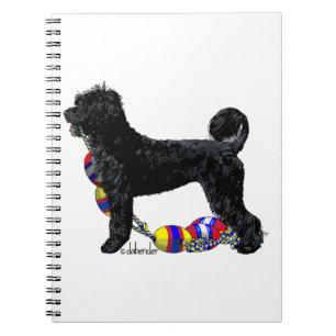 Carnet Chien d'eau portugais debout avec ligne flottante